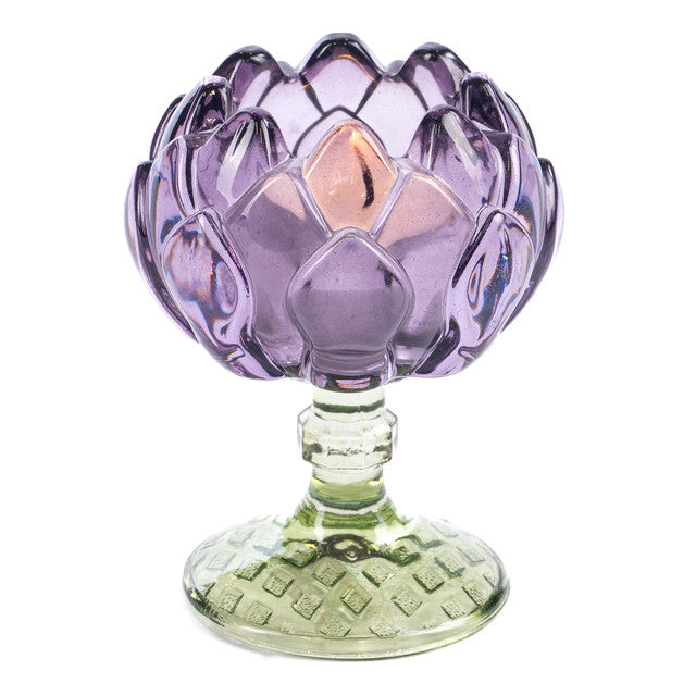 glas bloem paars
