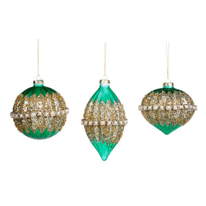 Boule de Noël perle verte (la pièce)