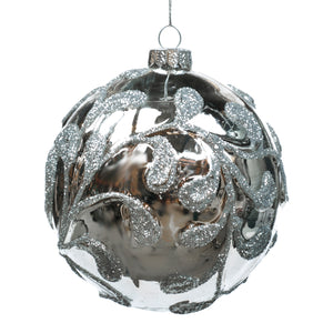 Boule de Noël feuille d'argent