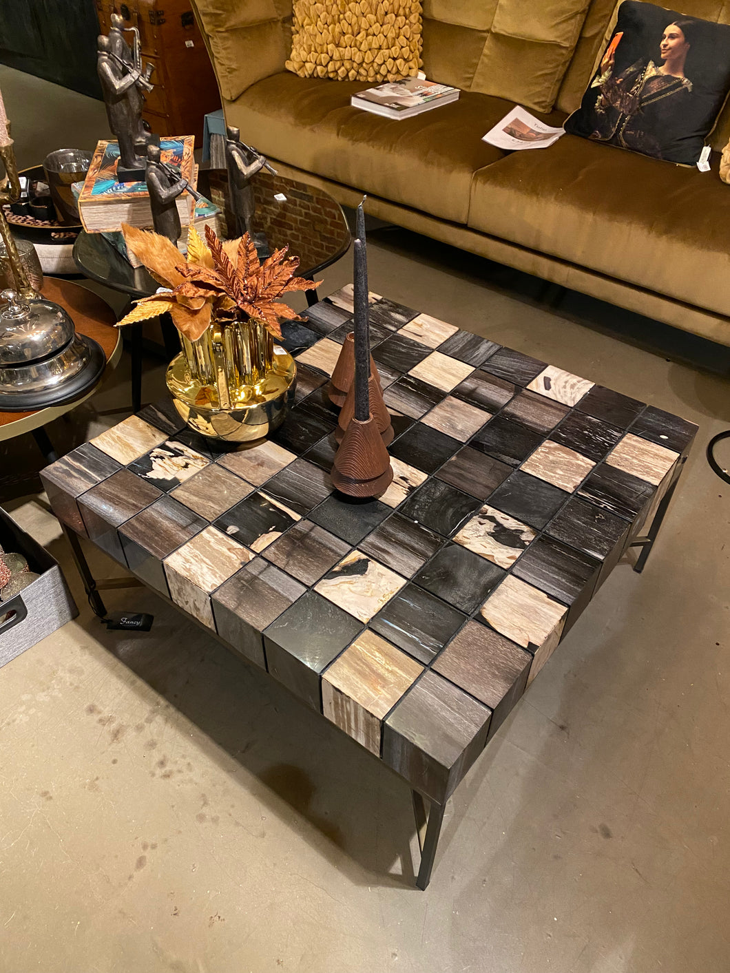 Salontafel versteend hout