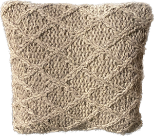 Coussin motif crochet brut